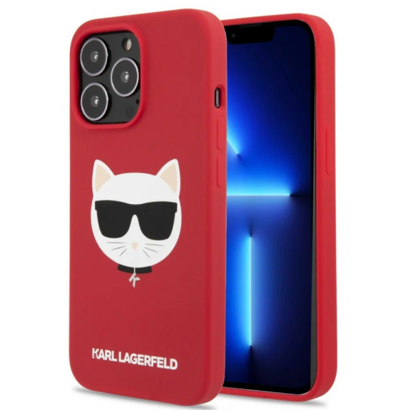 Накладка Lagerfeld 13 Pro Liquid silicone Choupette Hard Red (MagSafe) 3666339058838/NL