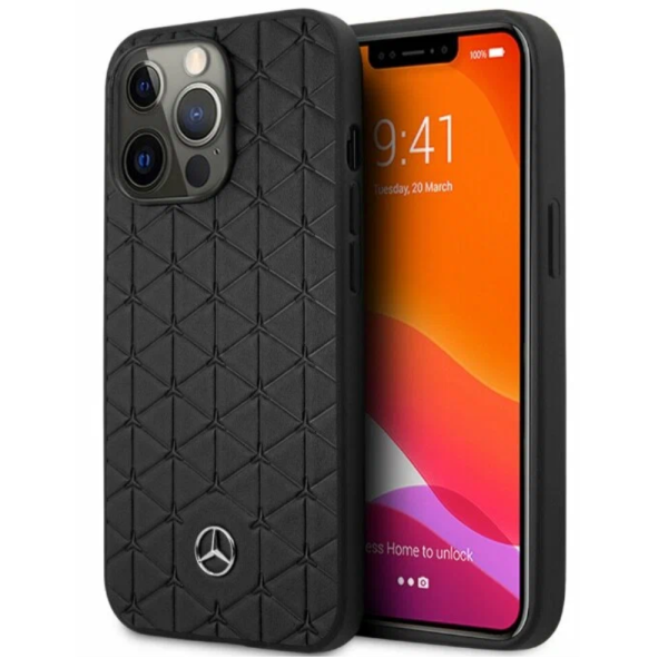 Накладка Mercedes 13 Pro Max Genuine leather Quilted stars Hard Black 3666339020682/NL