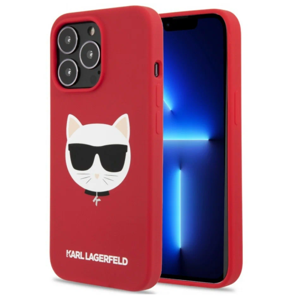 Накладка Lagerfeld 13 Pro Max Liquid silicone Choupette Hard Red (MagSafe) 3666339058845/NL