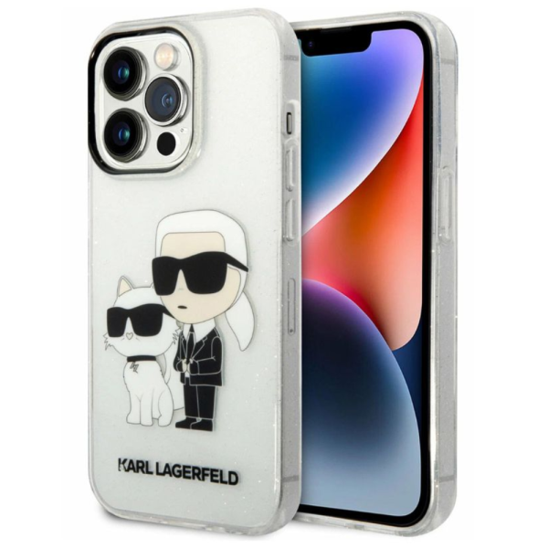 Накладка Lagerfeld 15 Pro Max PC/TPU NFT Karl & Choupette Hard Glitter Transparent 3666339201685/NL