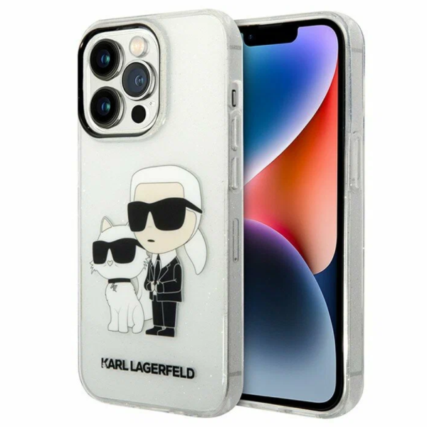 Накладка Lagerfeld 15 Pro PC/TPU NFT Karl & Choupette Hard Glitter Transparent 3666339201678/NL