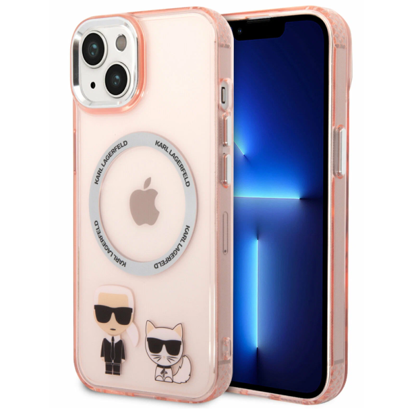 Накладка Lagerfeld 14 PC/TPU Karl & Choupette Hard Pink (MagSafe) 3666339087326/NL