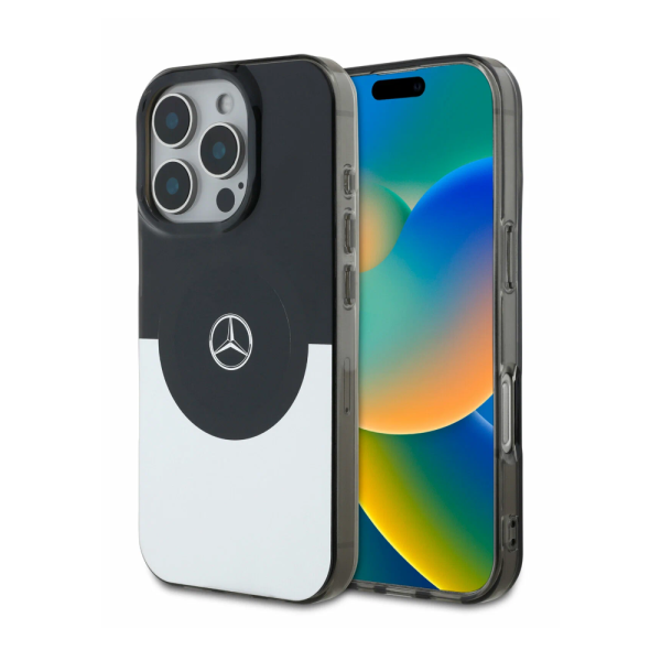 Накладка Mercedes 16 Pro PC/TRU Double layer Bicolor Hard Black/Silver (MagSafe) 3666339326425