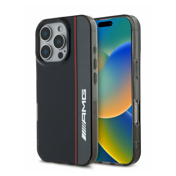 Накладка Mercedes 16 Pro Max PC/TPU Double layer Bow Lines Hard Black (MagSafe) 3666339332839