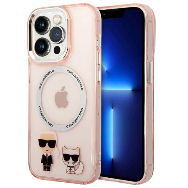 Накладка Lagerfeld 14 Pro PC/TPU Karl & Choupette Hard Pink (MagSafe) 3666339087340/NL