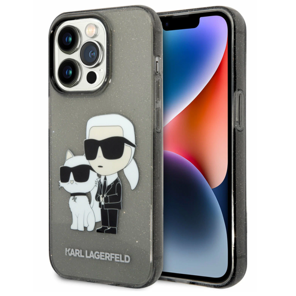 Накладка Lagerfeld 15 Pro Max PC/TPU NFT Karl & Choupette Hard Glitter Black 3666339201647/NL