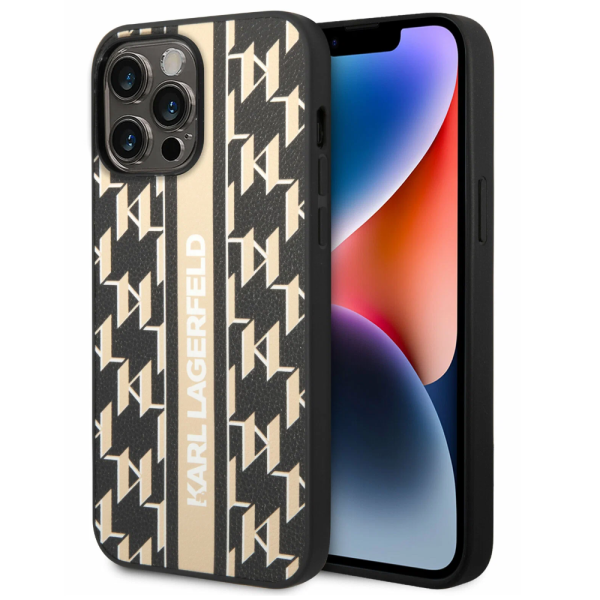 Накладка Lagerfeld 14 Pro PU Monogram Vertical logo Hard Brown 3666339084868/NL