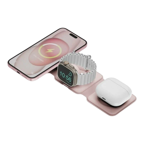 Беспроводное зарядное устройство EnergEA GoMag Trio Plus 3 in 1 magnetic wireless foldable 15w
