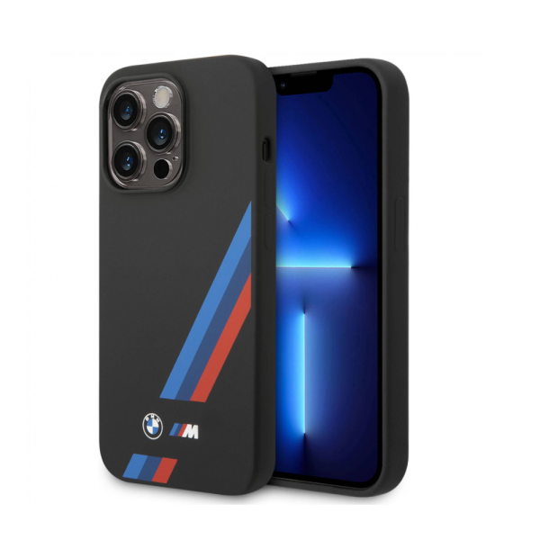 Накладка BMW 15 Pro M-Collection Liquid silicone Tricolor lines Hard Black 3666339144012/NL