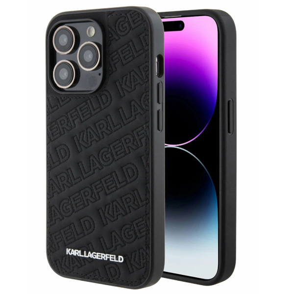 Накладка Lagerfeld 15 Pro PU Quilted Logo pattern Hard Black 3666339165055/NL