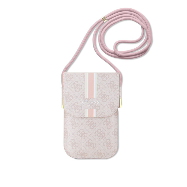 Сумка для смартфона Guess Wallet Bag 4G Stripes with Cord strap Pink 3666339132231