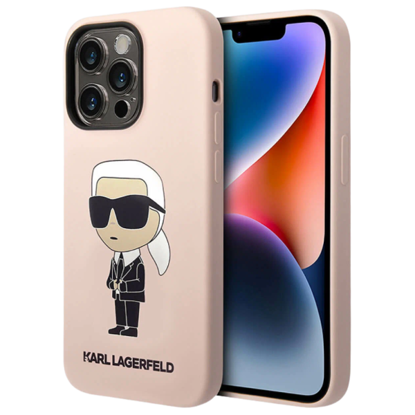 Накладка Lagerfeld 15 Pro Liquid silicone NFT Karl lkonik Hard Pink 3666339195083/NL