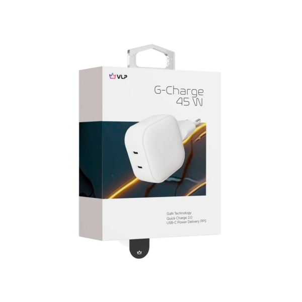 Сетевое зарядное устройство VLP G-Charge 45w USB-C+USB-C PD QC белый 1074004