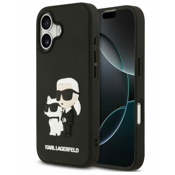 Накладка Lagerfeld 17 3D Rubber NFT Karl & Choupette Hard Black 3666339549695