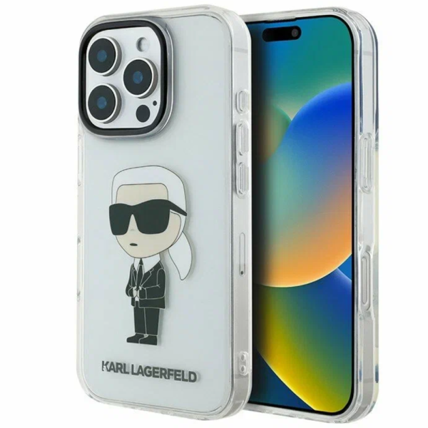 Накладка Lagerfeld 16 Pro Max PC/TPU NFT Karl Ikonik Hard Transparent 3666339348908