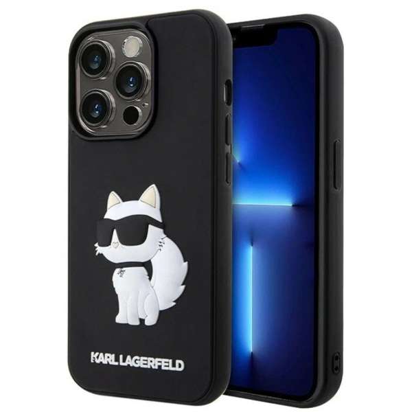 Накладка Lagerfeld 14 Pro Max Liquid silicone NFT Choupette Hard Black 3666339086756/NL
