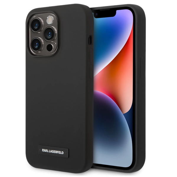 Накладка Lagerfeld 14 Pro Max PU with Cardslot Signature logo Hard Black 3666339094300/NL