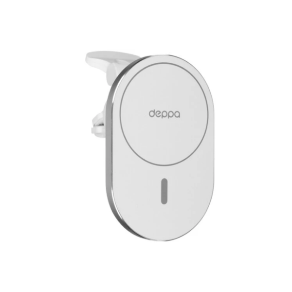 Автомобильный держатель Deppa MagSafe Flat Qi магнитный белый 55204