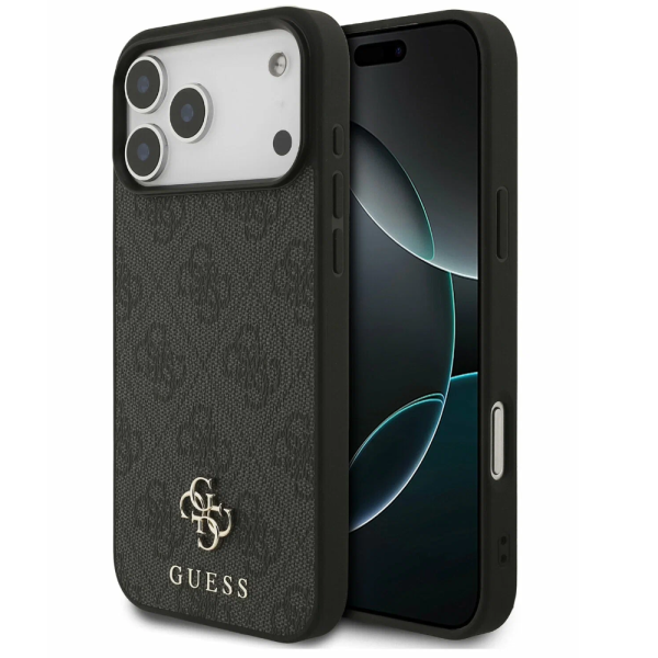 Накладка Guess 17 Pro PU 4G Small metal logo Hard Black (MagSafe) 3666339490584