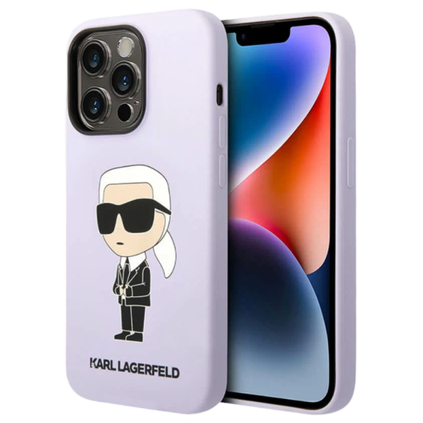 Накладка Lagerfeld 14 Pro Liquid silicone NFT Karl Ikonik Hard Purple 3666339086664/NL