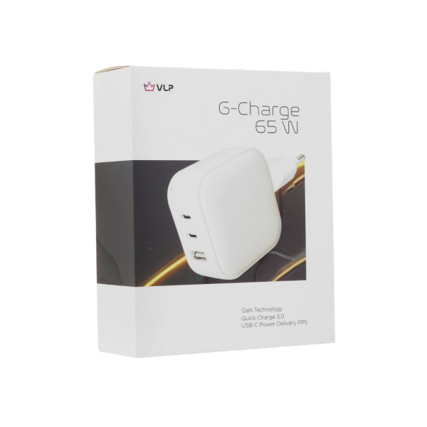 Сетевое зарядное устройство VLP G-Charge 65w USB-С+USB-C+USB-A PD QC белый 1074005