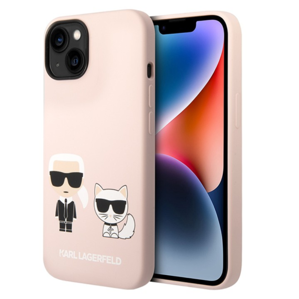 Накладка Lagerfeld 14 Liquid silicone Karl & Choupette Hard Pink 3666339093631/NL