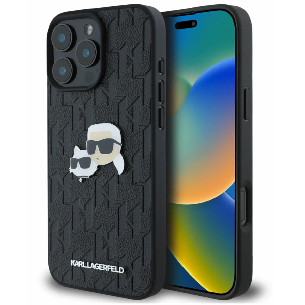 Накладка Lagerfeld 16 Pro Monogram NFT Karl&Choup metal Hard Black 3666339329389