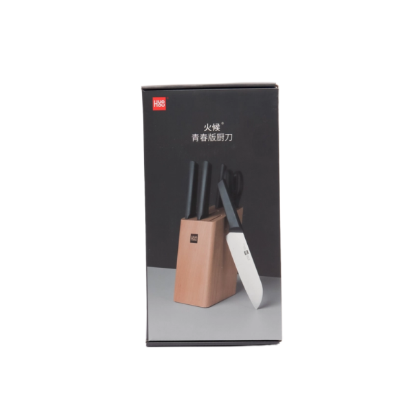 Набор кухонных ножей Xiaomi Huohou Kitchen HU0057 4 ножа, ножницы, подставка