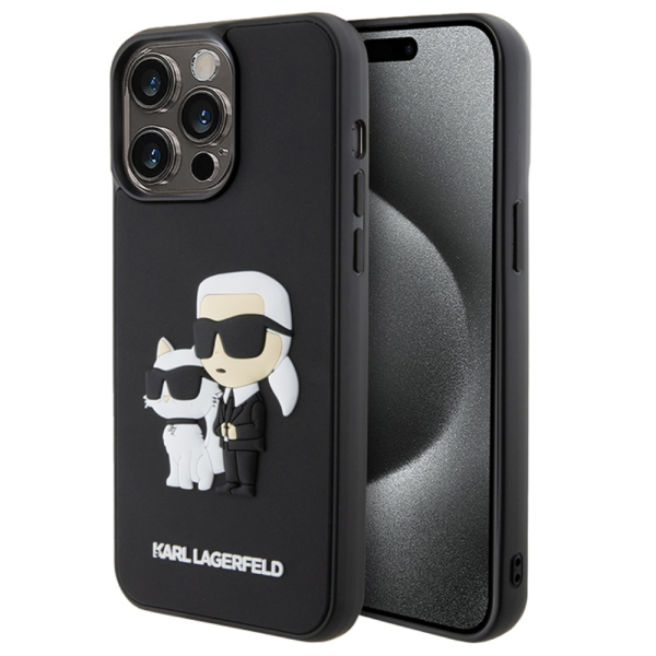 Накладка Lagerfeld 17 Pro 3D Rubber NFT Karl & Choupette Hard Black 3666339549718