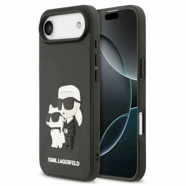 Накладка Lagerfeld 17Air 3D Rubber NFT Karl & Choupette Hard Black 3666339549701