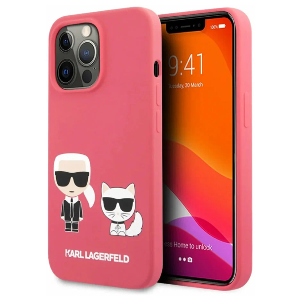 Накладка Lagerfeld 13 Pro Liquid silicone Karl & Choupette Hard Fuchsia 3666339027155/NL