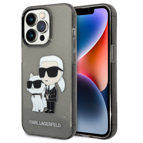 Накладка Lagerfeld 14 Pro PC/TPU NFT Karl & Choupette Hard Translucent Black 3666339087227/NL