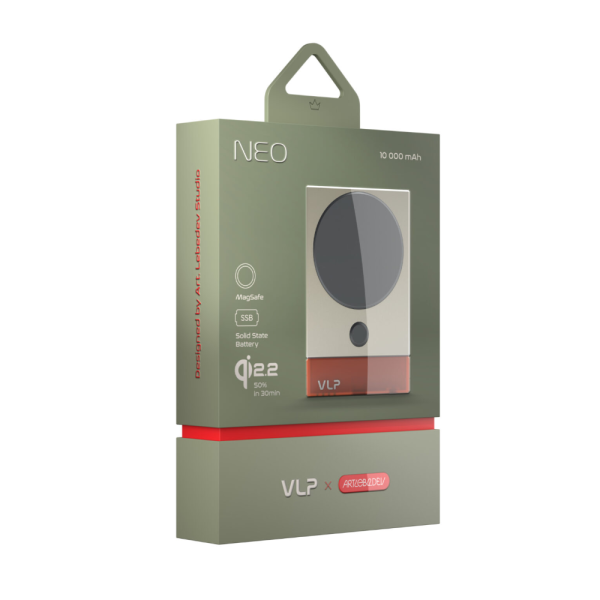 Портативный АКБ VLP NEO MagSafe Qi2 10000mAh USB-C Amber Gray 1045002