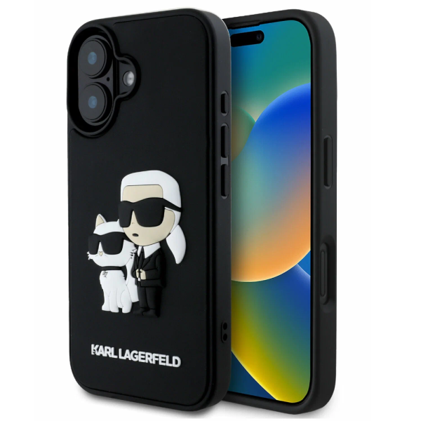 Накладка Lagerfeld 16 3D Rubber NFT Karl & Choupette Hard Black 3666339344450