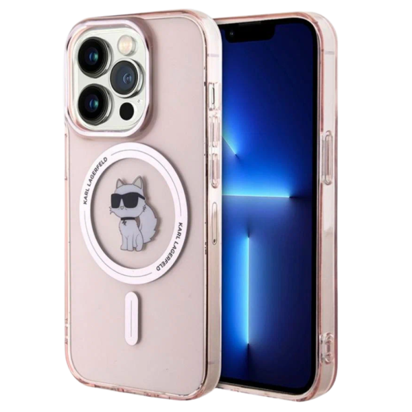 Накладка Lagerfeld 15 Pro Max PC/TPU NFT Choupette Hard Pink (MagSafe) 3666339162542/NL