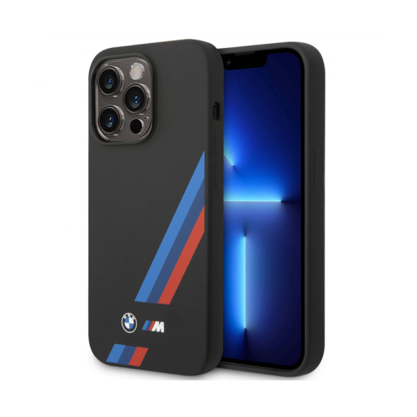 Накладка BMW 14 Pro M-Collection Liquid silicone Tricolor lines Hard Black 3666339067380/NL