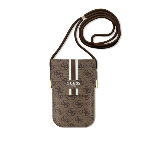 Сумка для смартфона Guess Wallet Bag 4G Stripes with Cord strap Brown 3666339132217